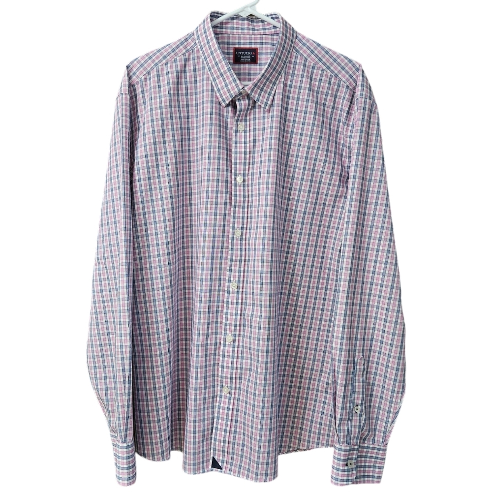 UNTUCKit Wrinkle Free Long Sleeve Button Up Shirt Men's Size XXL Cotton